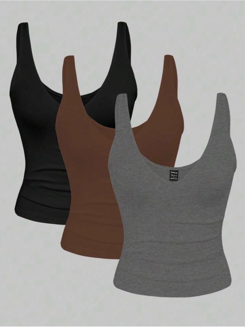 Everyday Scoop Tank - Black, Brown & Gray